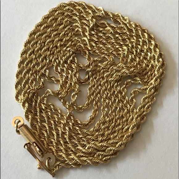 Solid 18K Gold 31” Rope Chain 7.84 Grams Nice - Picture 3 of 11